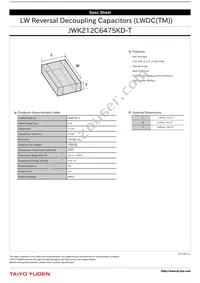 JWK212C6475KD-T Datasheet Cover