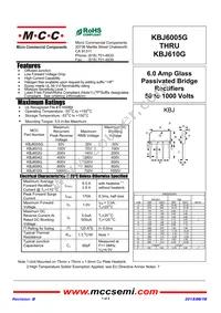 KBJ610G-BP Datasheet Cover