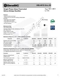 KBL403G Datasheet Cover