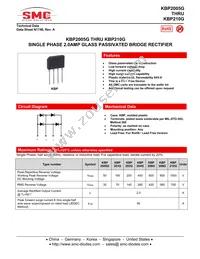 KBP208GTB Datasheet Cover