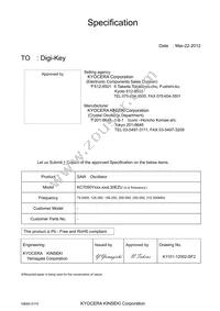 KC7050Y156.250L30EZU Datasheet Cover