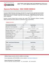 KDA-104OB-18054S-A Datasheet Cover