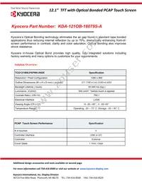 KDA-121OB-18079S-A Datasheet Cover