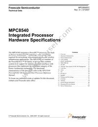 KMPC8540PX667LC Datasheet Cover