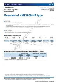 KMZ1608YHR601BTD25 Datasheet Page 3