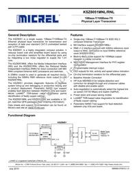 KSZ8051MNLI-TR Datasheet Cover
