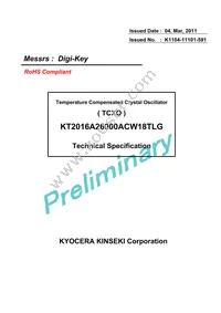 KT2016A26000ACW18TLG Datasheet Cover