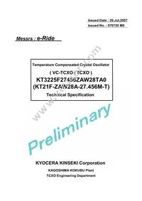 KT3225F27456ZAW28TA0 Datasheet Cover