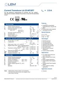 LA 25NP/SP7 Datasheet Cover
