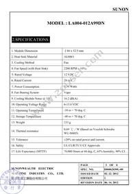 LA004-012A99DN Datasheet Page 4