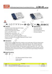 LCM-40 Datasheet Cover