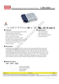 LCM-40DA Datasheet Cover