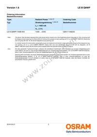 LE B Q8WP-7A6B-W4 Datasheet Page 2