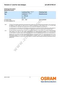 LE UW D1W2 01-5N6N-JM-T10-XX Datasheet Page 2