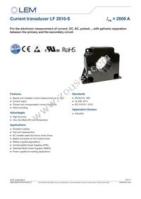 LF 2010-S Datasheet Cover