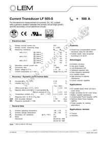 LF 505-S Datasheet Cover