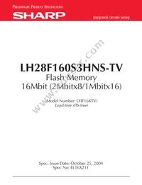 LH28F160S3HNS-TV Datasheet Cover