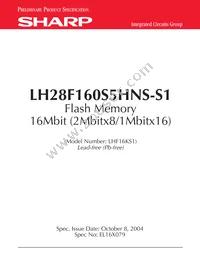 LH28F160S5HNS-S1 Datasheet Cover