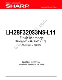LH28F320S3NS-L11 Datasheet Cover