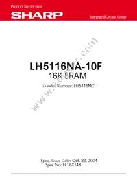 LH5116NA-10F Datasheet Cover