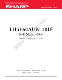 LH5164AHN-10LF Datasheet Cover