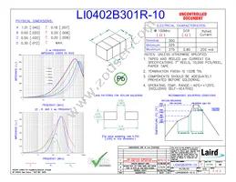 LI0402B301R-10 Datasheet Cover