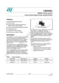 LIS344ALTR Datasheet Cover