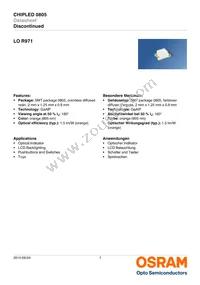 LO R971-HL-1 Datasheet Cover