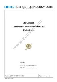 LOPL-E011GA Datasheet Cover