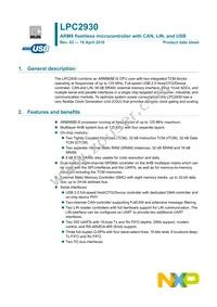 LPC2930FBD208 Datasheet Cover