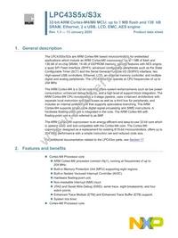 LPC43S57JBD208E Datasheet Cover