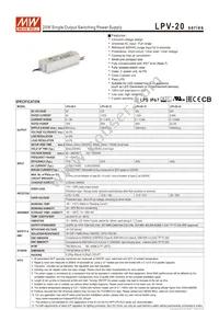 LPV-20-15 Datasheet Cover