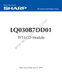 LQ030B7DD01 Datasheet Cover