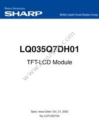 LQ035Q7DH01 Datasheet Cover