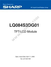 LQ084S3DG01 Datasheet Cover