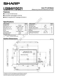 LQ084V1DG21 Datasheet Cover