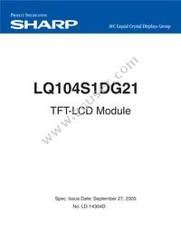 LQ104S1DG21 Datasheet Cover