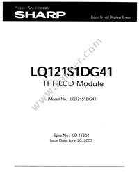 LQ121S1DG41 Datasheet Cover