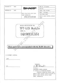 LQ190E1LX51 Datasheet Cover