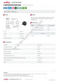 LQH32CN100K33L Datasheet Cover