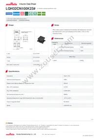 LQH32DN100K23L Datasheet Cover