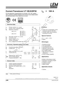 LT 100-S/SP30 Datasheet Cover