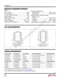 LT3013EDE Datasheet Page 2