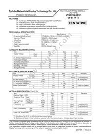 LTA070A321F Datasheet Cover