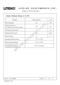 LTL-1NHG Datasheet Page 2