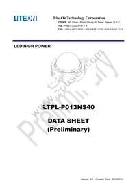 LTPL-P013NS40 Datasheet Cover