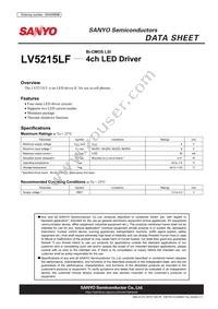 LV5215LF-TE-L-E Datasheet Cover