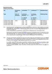 LW A67C-S2U1-3K6L-Z Datasheet Page 2