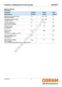 LW E67C-T2V1-5K8L-1-30-R18-Z Datasheet Page 3