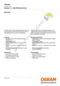 LW T673-P1S1-FK0PM0 Datasheet Cover